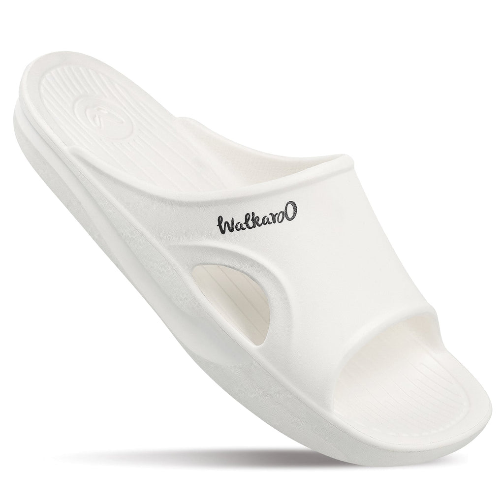 Walkaroo Men Slider - WC4842 White - Walkaroo Footwear