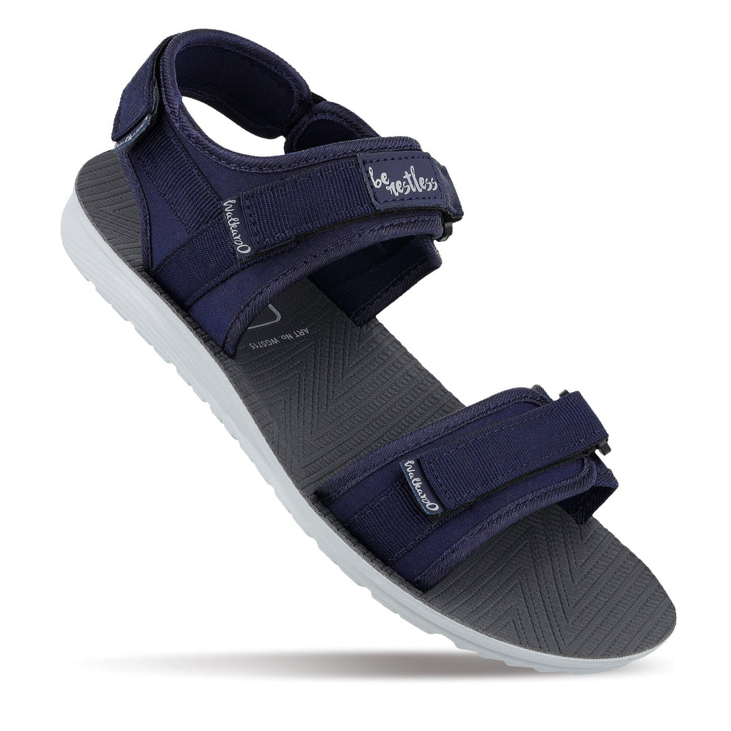 Walkaroo Men Strappy Floater Sandals - WG5715 Blue - Walkaroo Footwear