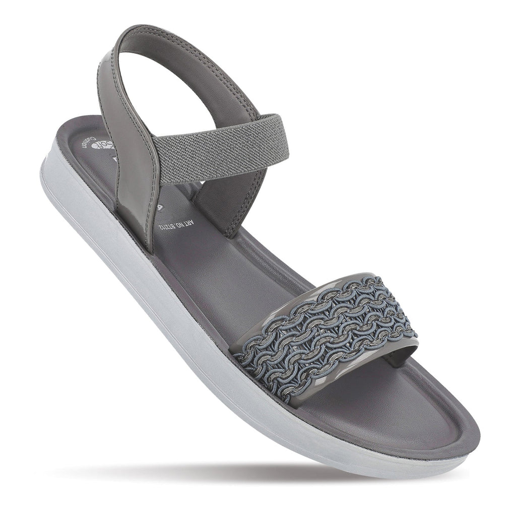 Blue Tyga Womens Embellished Flatform Sandals - BT2712 Grey - Walkaroo Footwear