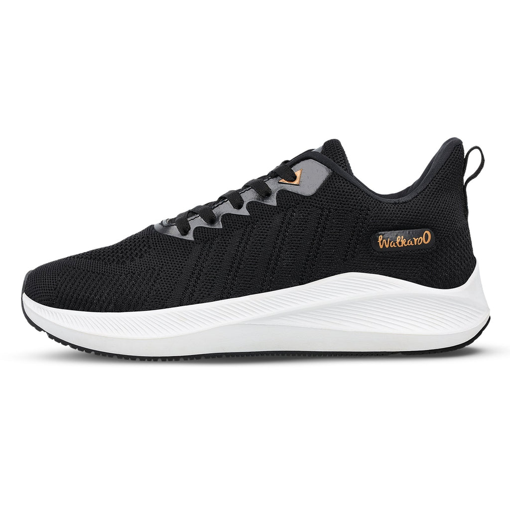 Walkaroo Men Sports Shoe - WS9104 Black - Walkaroo Footwear