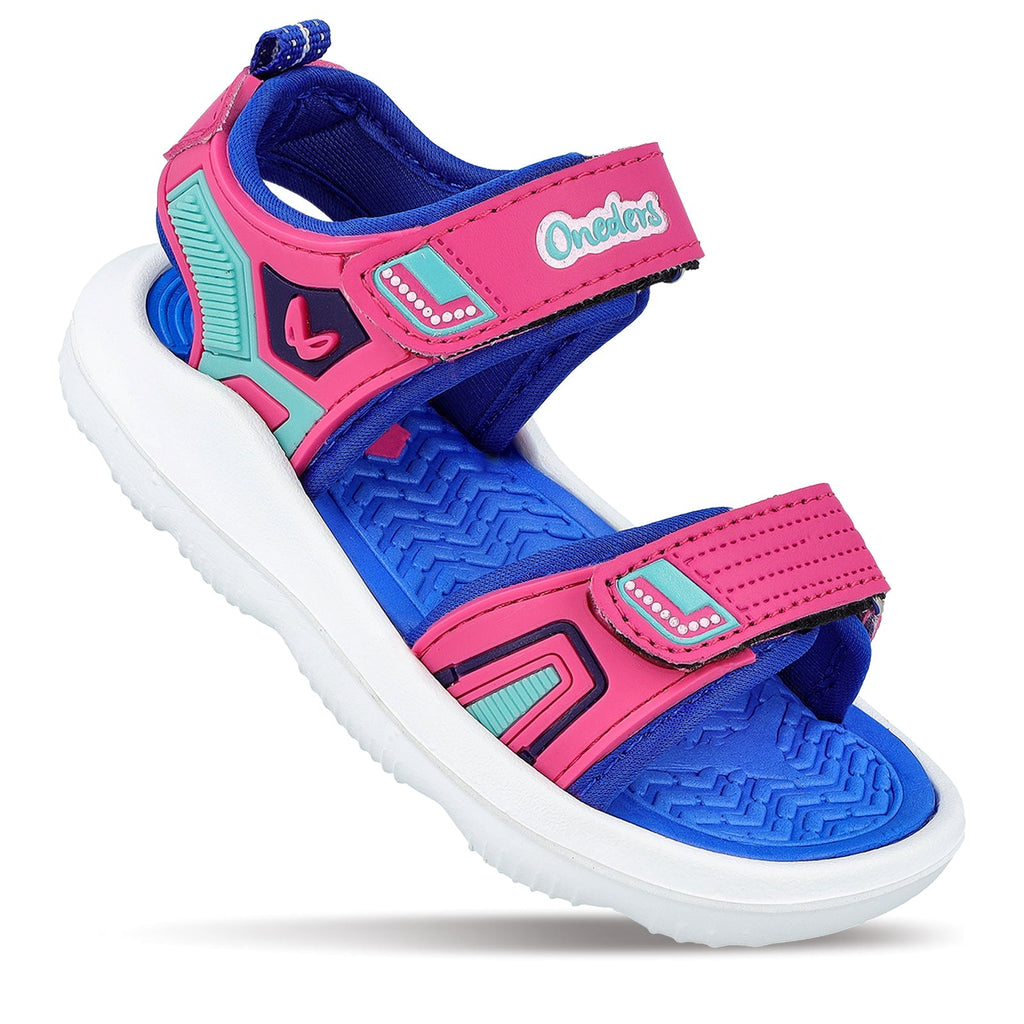 Walkaroo Kids Printed Thong Sandals - WK455 Blue Pink - Walkaroo Footwear