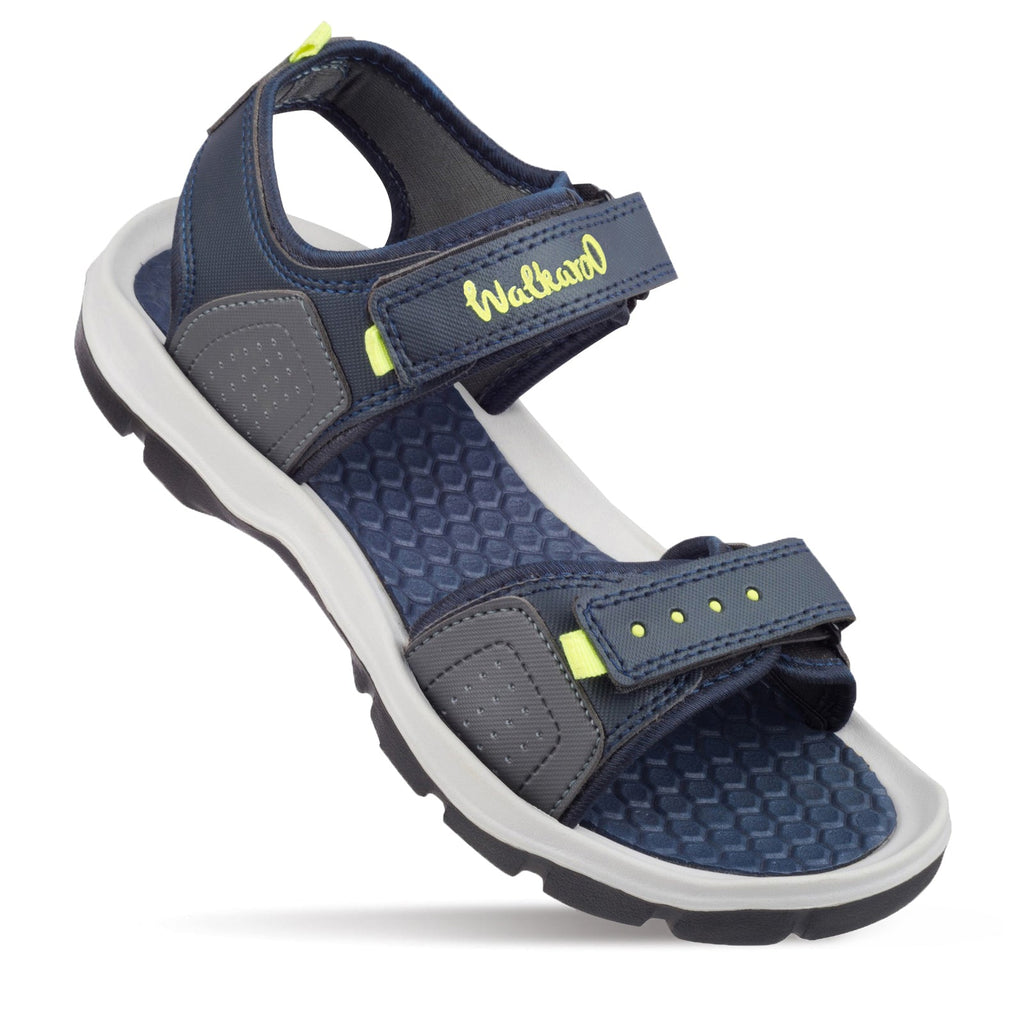 Walkaroo Mens Sandals - WC4375 Navy Blue Grey - Walkaroo Footwear