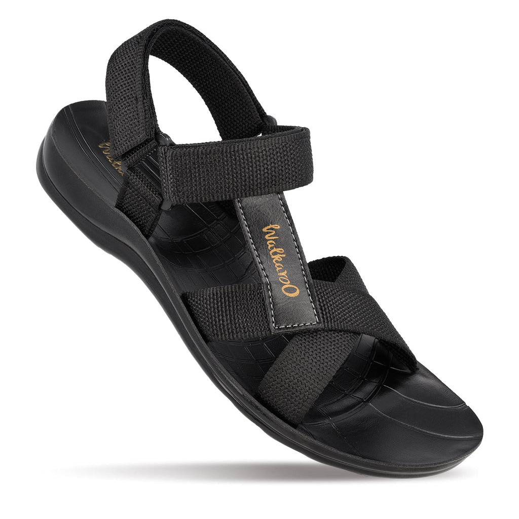 Walkaroo Men Sandals - WG1575 Black - Walkaroo Footwear