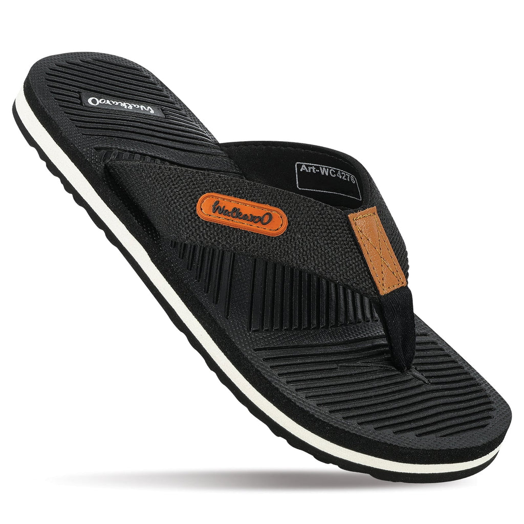 Walkaroo Men Flip Flop - WC4276 Black - Walkaroo Footwear