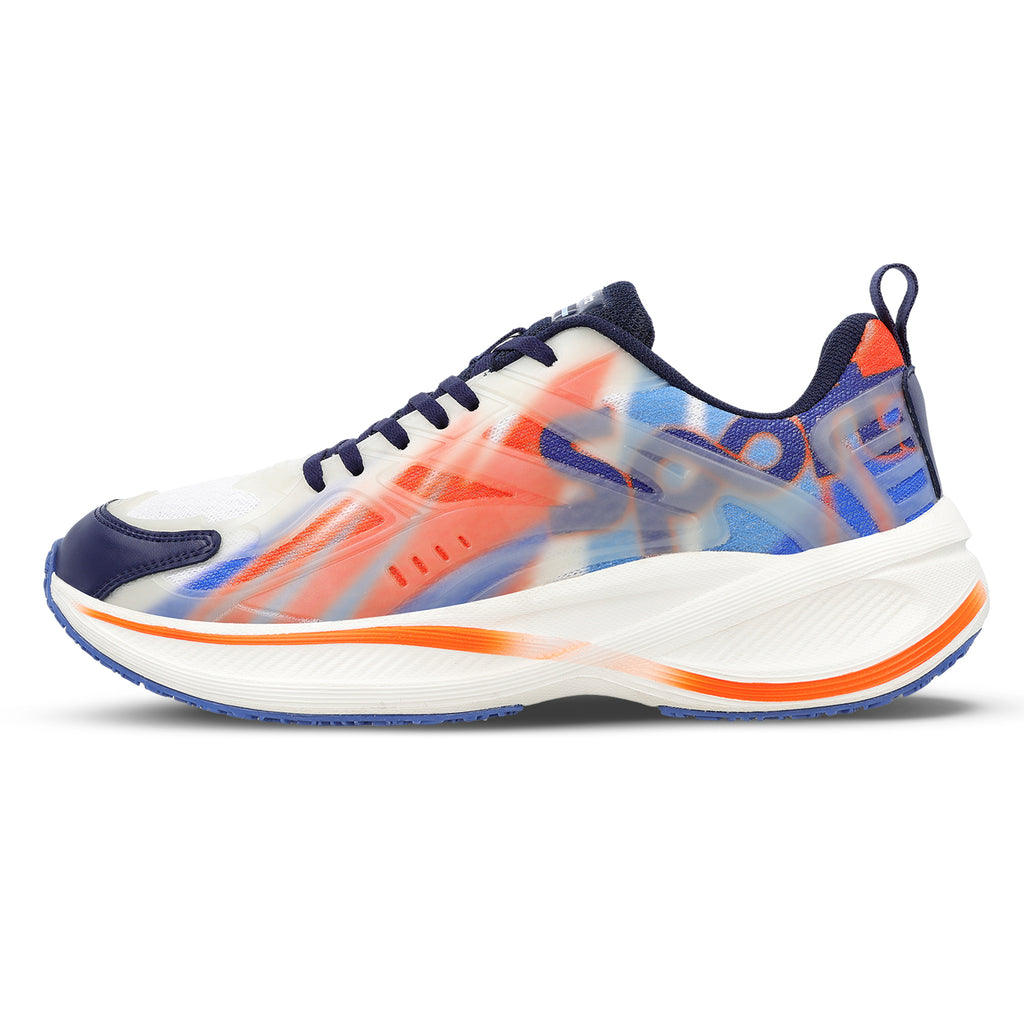 Walkaroo Men Sports Shoe - WS9134 Navy Blue Orange - Walkaroo Footwear