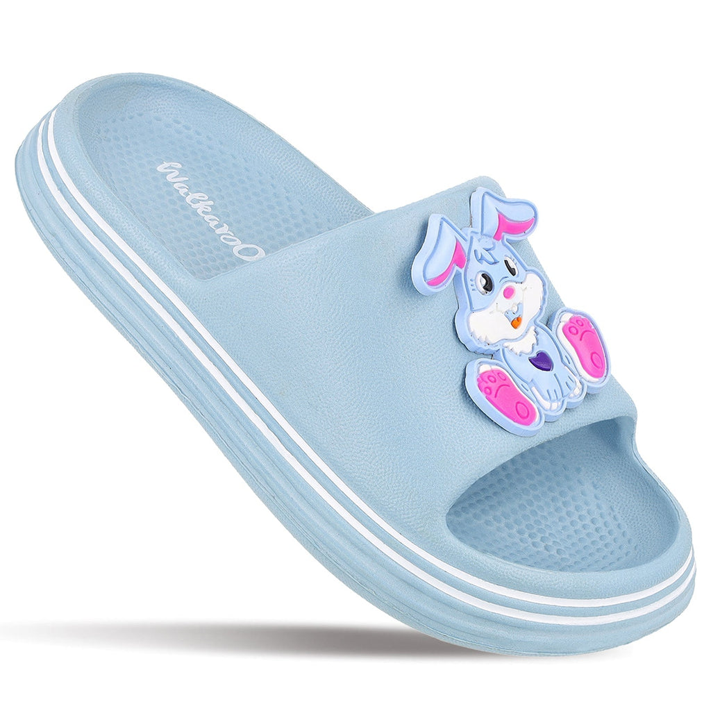 Walkaroo Kids Solid Clog Sandals - WK382 Aqua Blue - Walkaroo Footwear