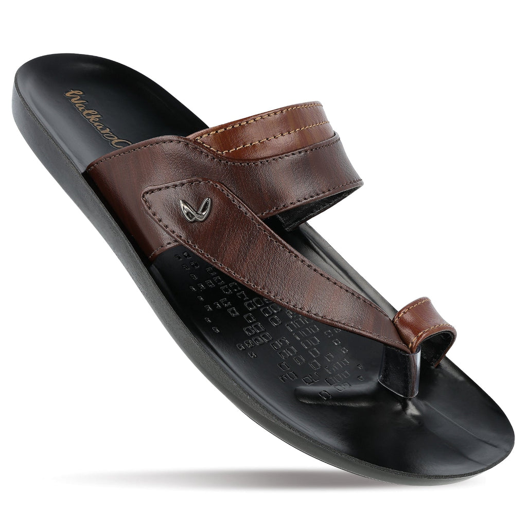 Walkaroo Go Men Toe Ring Slide Sandals - GG8217 Brown - Walkaroo Footwear