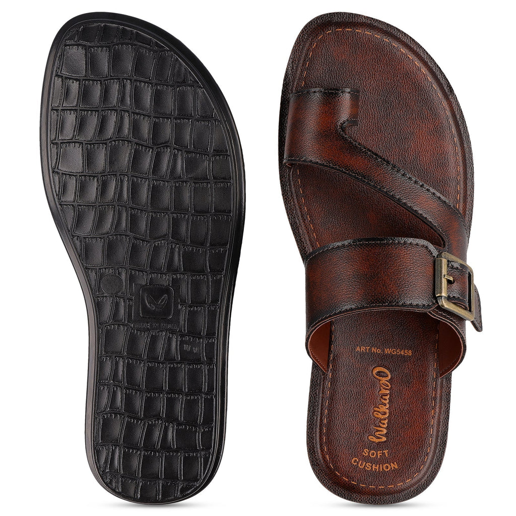 Walkaroo Men Sandals - WG5458 Brown - Walkaroo Footwear