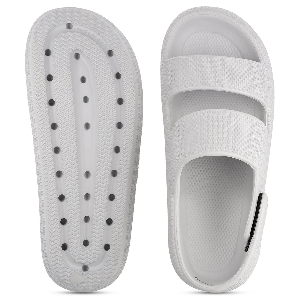 Walkaroo Mens Flip Flop Slippers - WC4828 Light Grey - Walkaroo Footwear