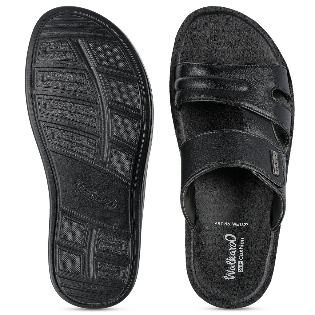 Walkaroo+ Men Sandals - WE1327 Black - Walkaroo Footwear