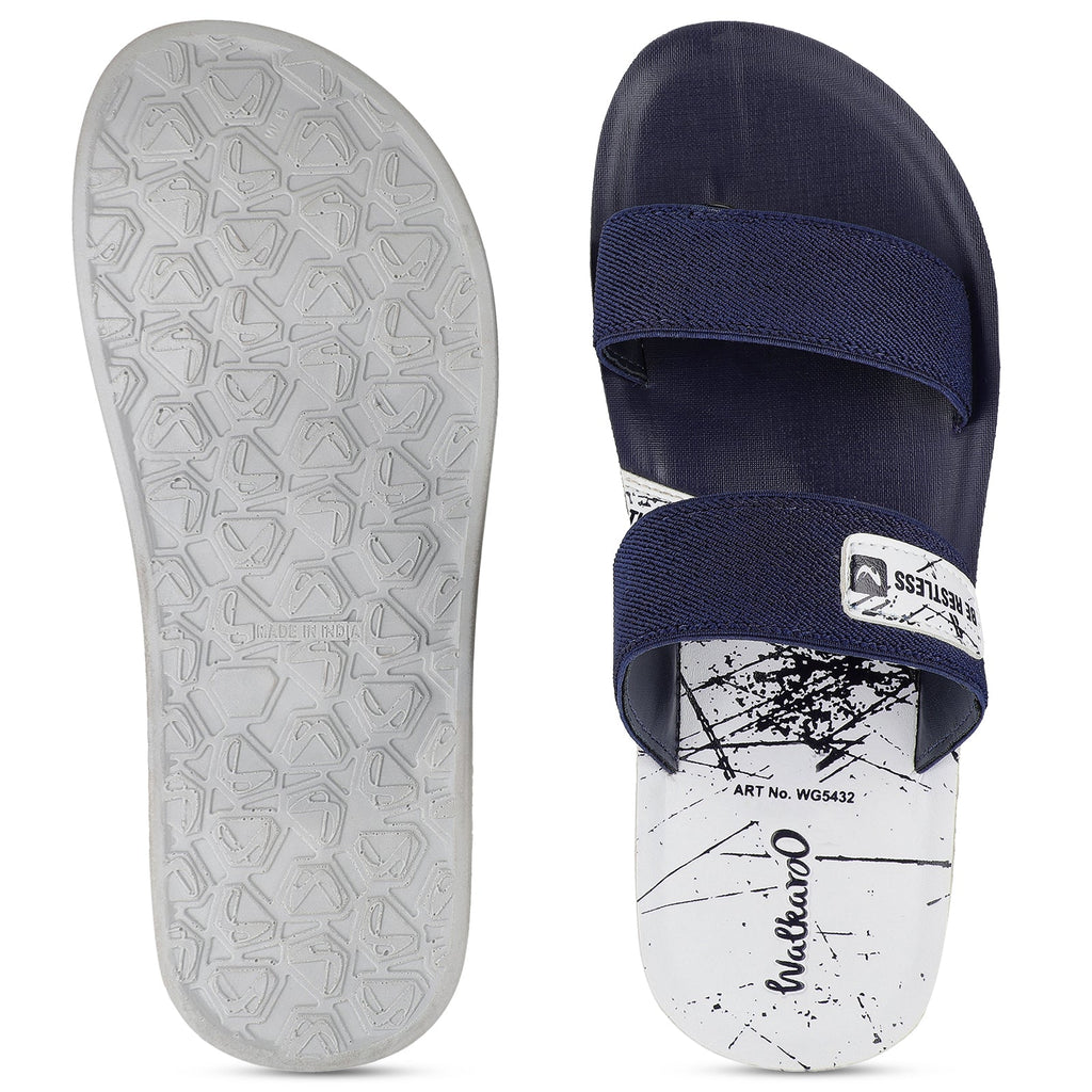 Walkaroo Men Sandals - WG5432 Blue White - Walkaroo Footwear