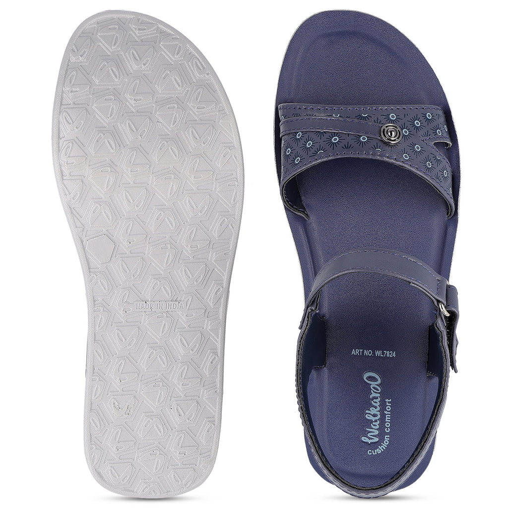 Walkaroo Womens Sandal - WL7824 Blue - Walkaroo Footwear