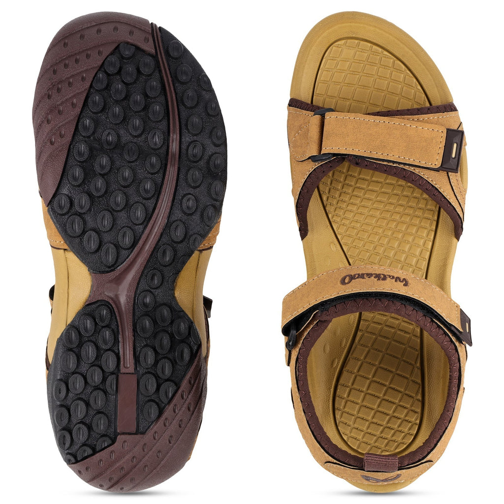 Walkaroo Men Sandals - WC4415 Tan - Walkaroo Footwear