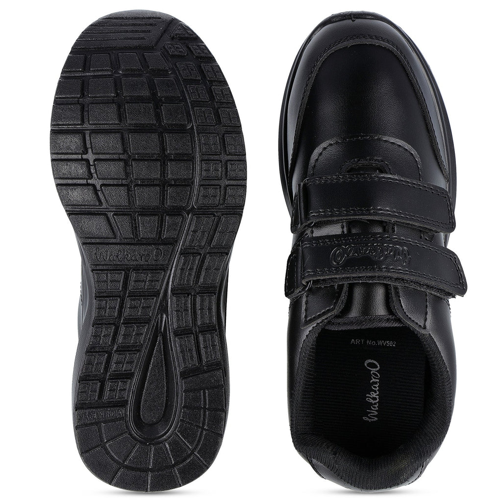 Walkaroo boys School Shoes - WV502 Black - Walkaroo Footwear