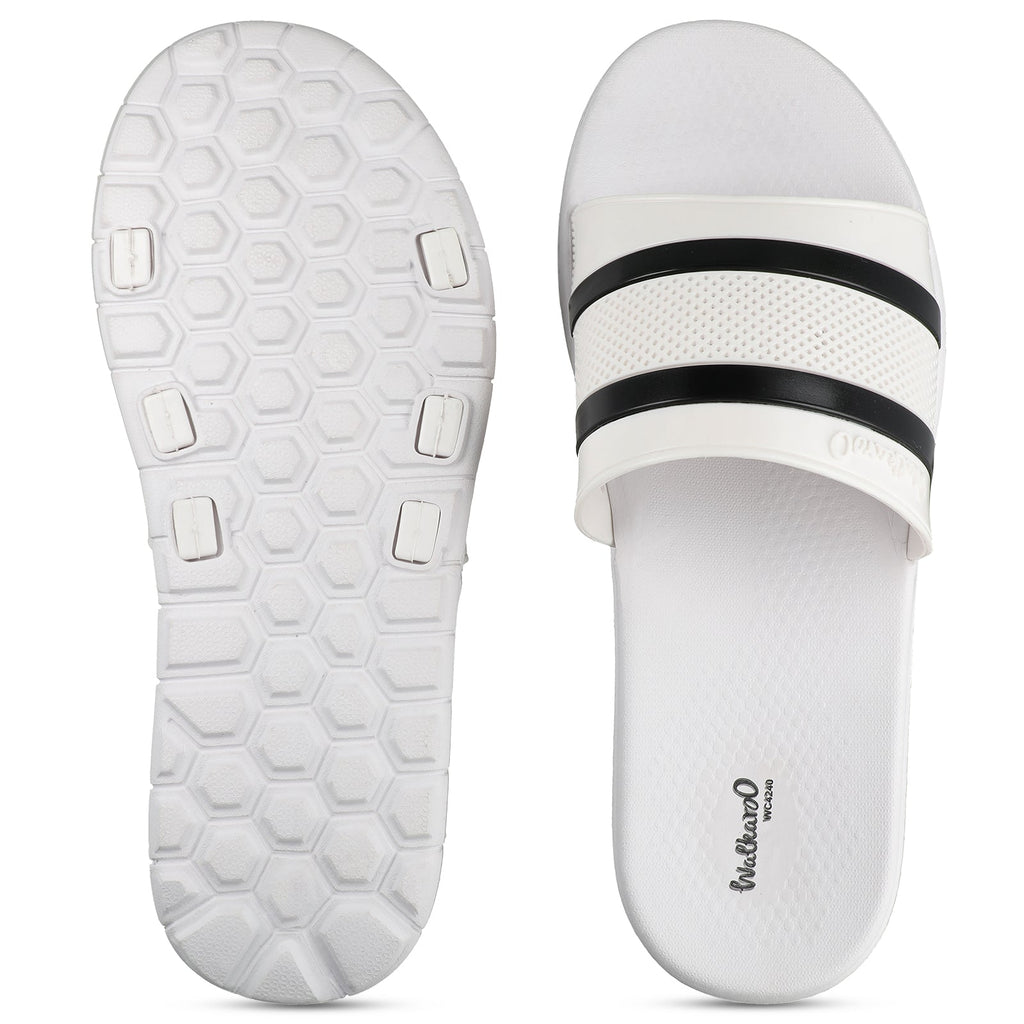 Walkaroo Mens Flip Flop Slippers - WC4240 White - Walkaroo Footwear