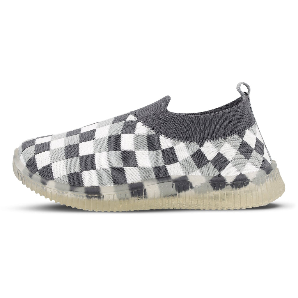 Walkaroo Kids Shoe - WK370 Grey white - Walkaroo Footwear