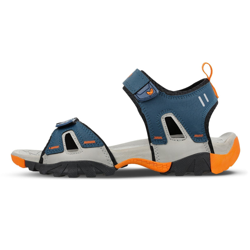 Walkaroo Men Sandals - WC4426 Blue Orange - Walkaroo Footwear