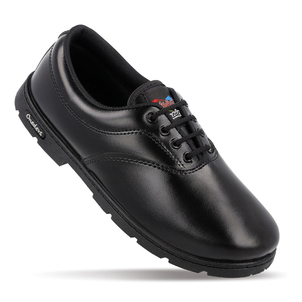 Walkaroo Senior boys School Shoes - WV522 Black - Walkaroo Footwear