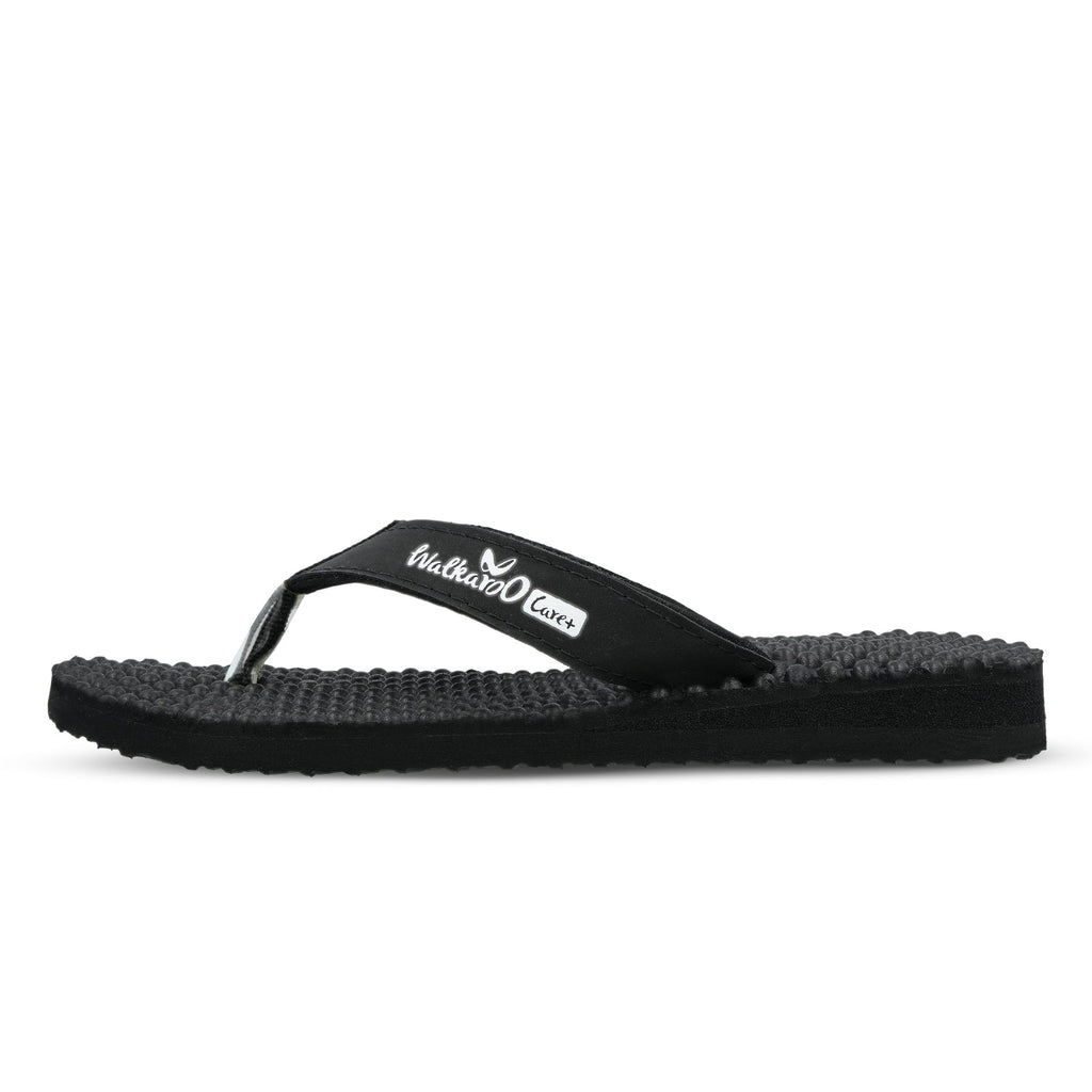 Walkaroo Womens Textured Care Plus Flip-Flop - WH3950 Black - Walkaroo Footwear