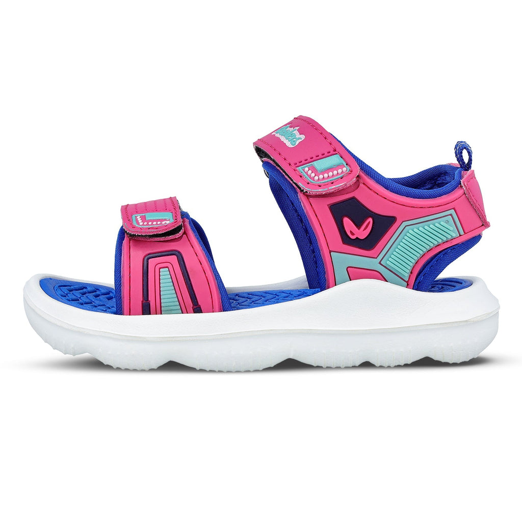 Walkaroo Kids Printed Thong Sandals - WK455 Blue Pink - Walkaroo Footwear