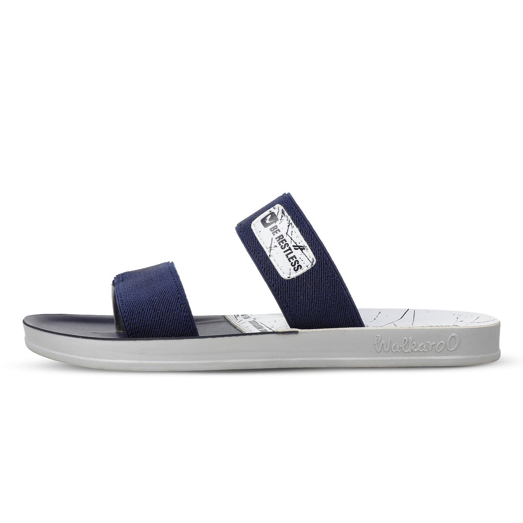 Walkaroo Men Sandals - WG5432 Blue White - Walkaroo Footwear