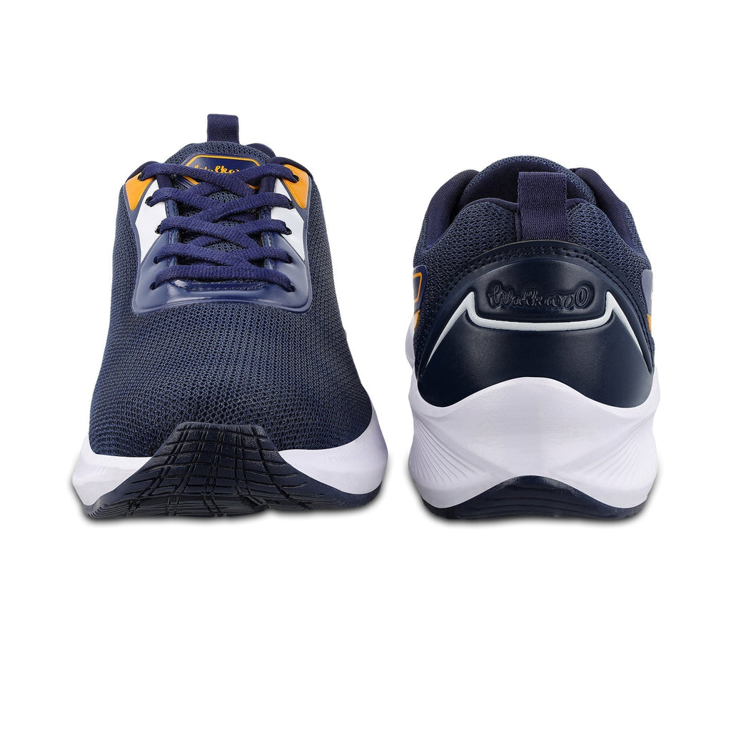 Walkaroo Men Sports Shoe - WS9073 Navy Blue Yellow - Walkaroo Footwear