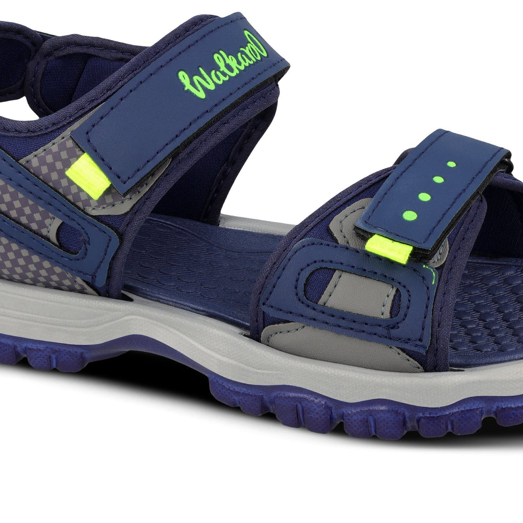 Walkaroo Men Sandals - WC4417 Navy Blue Grey - Walkaroo Footwear