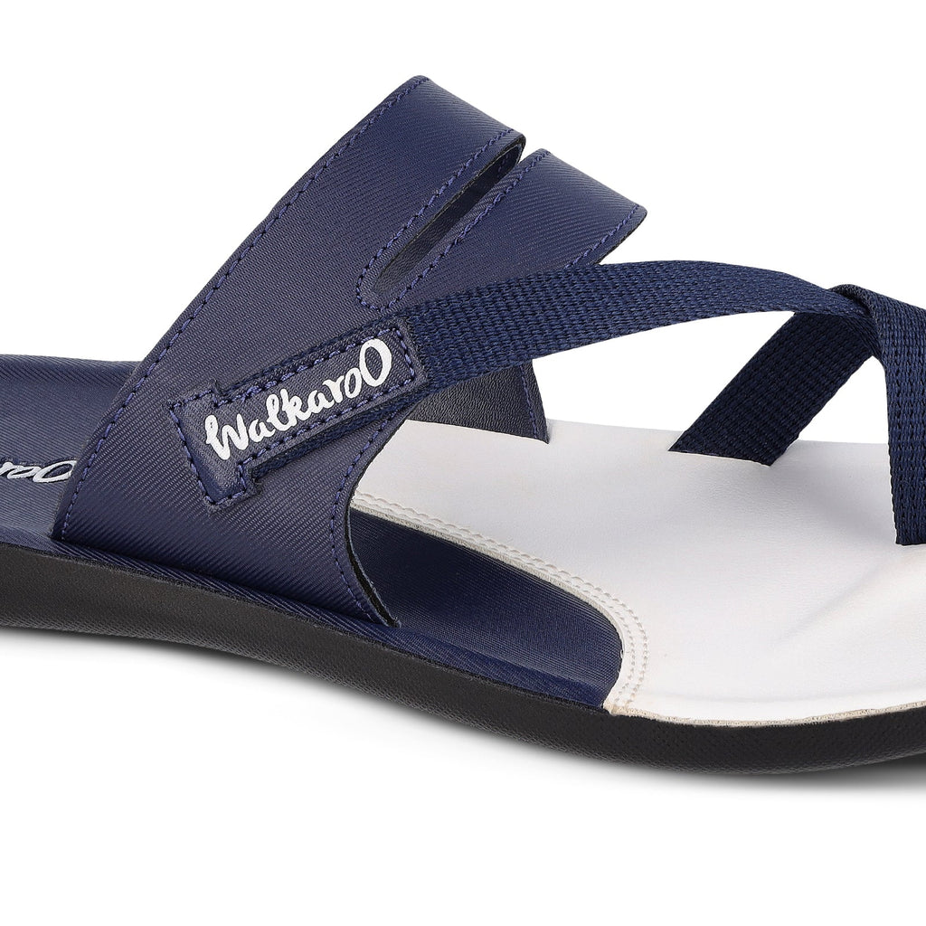 Walkaroo Men Sandal - WG5451 Blue White - Walkaroo Footwear