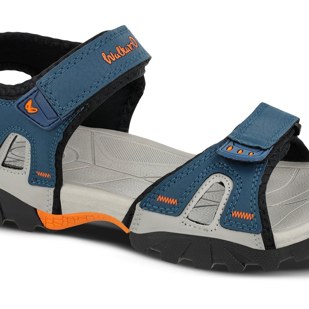 Walkaroo Men Sandals - WC4426 Blue Orange - Walkaroo Footwear