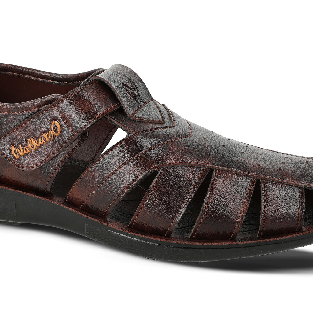 Walkaroo Mens Roman Sandal - WG5751 Brown - Walkaroo Footwear
