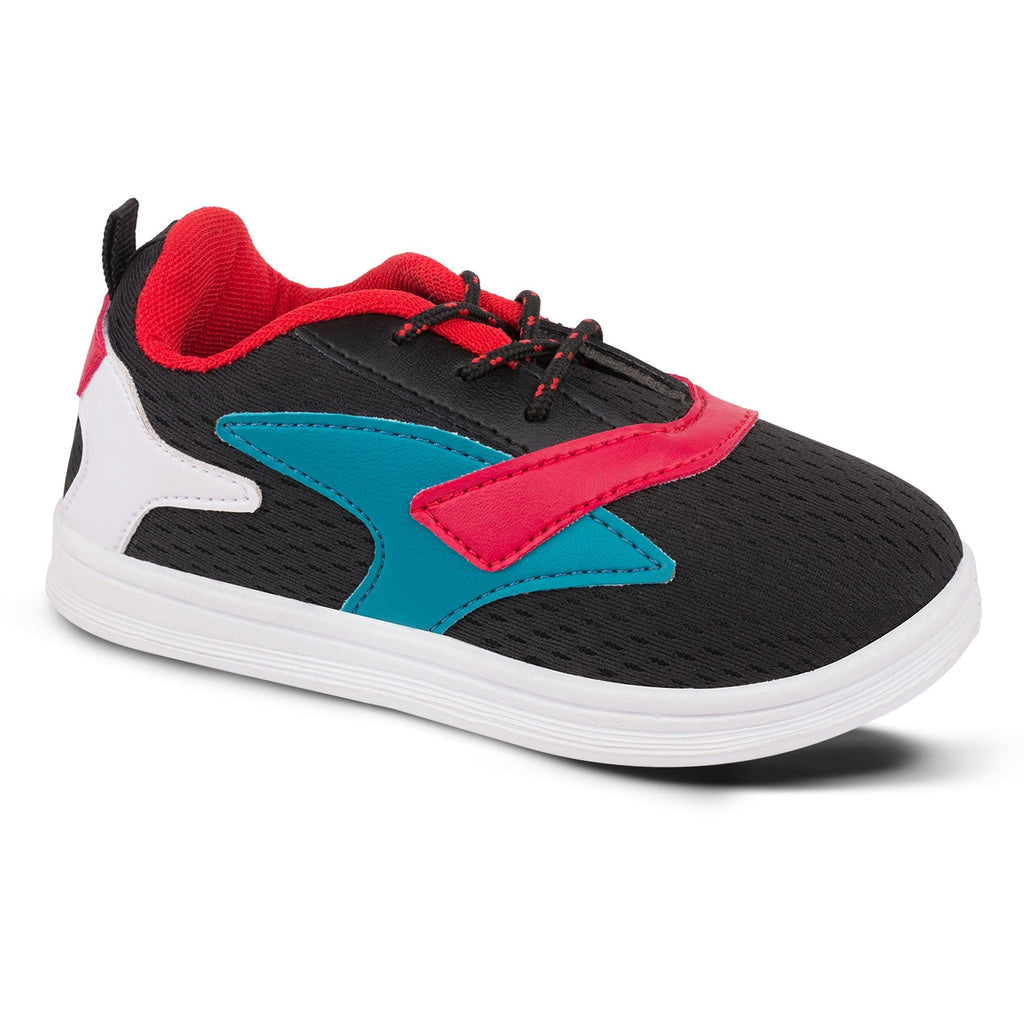 Walkaroo Kids Shoes - WK344 Black Red - Walkaroo Footwear