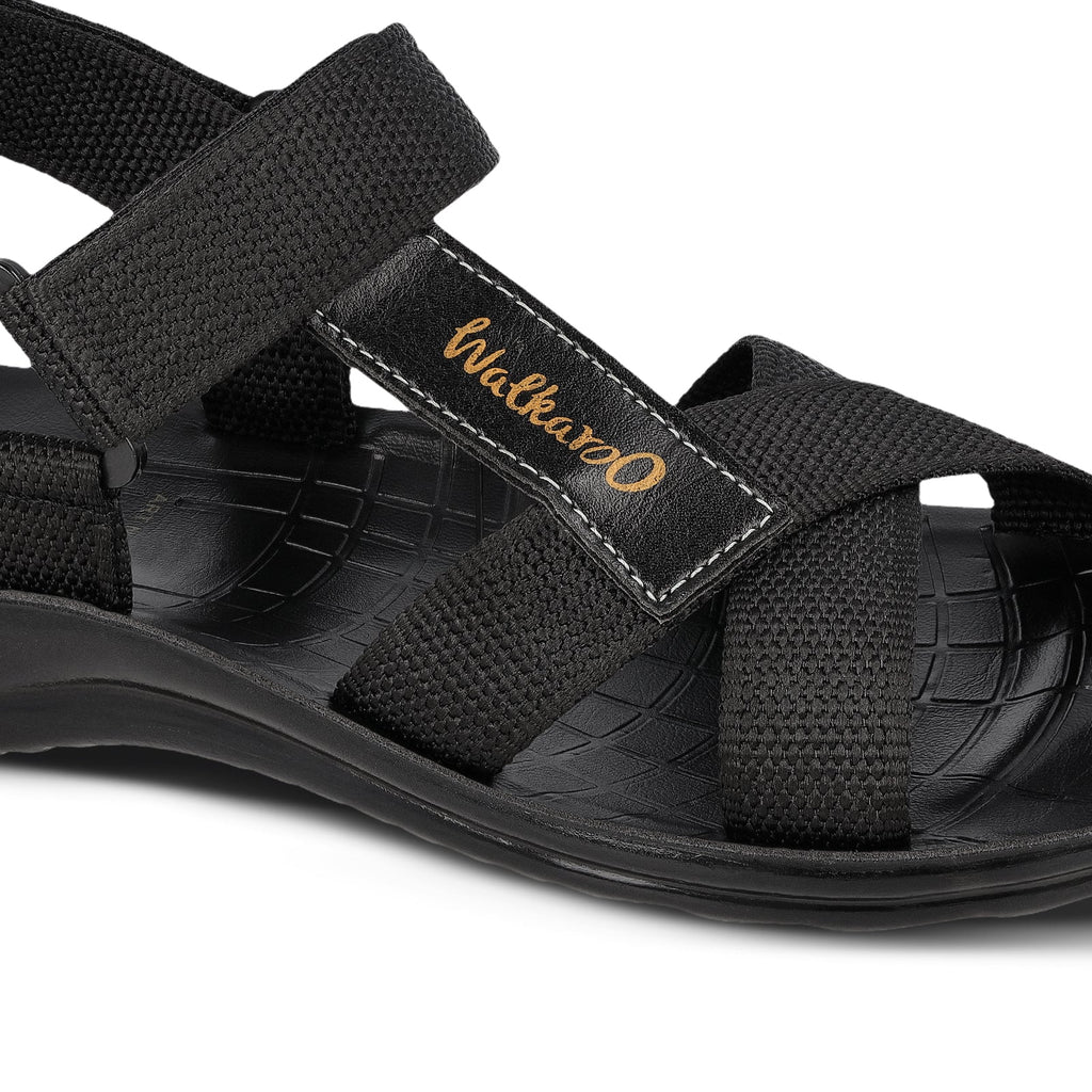 Walkaroo Men Sandals - WG1575 Black - Walkaroo Footwear