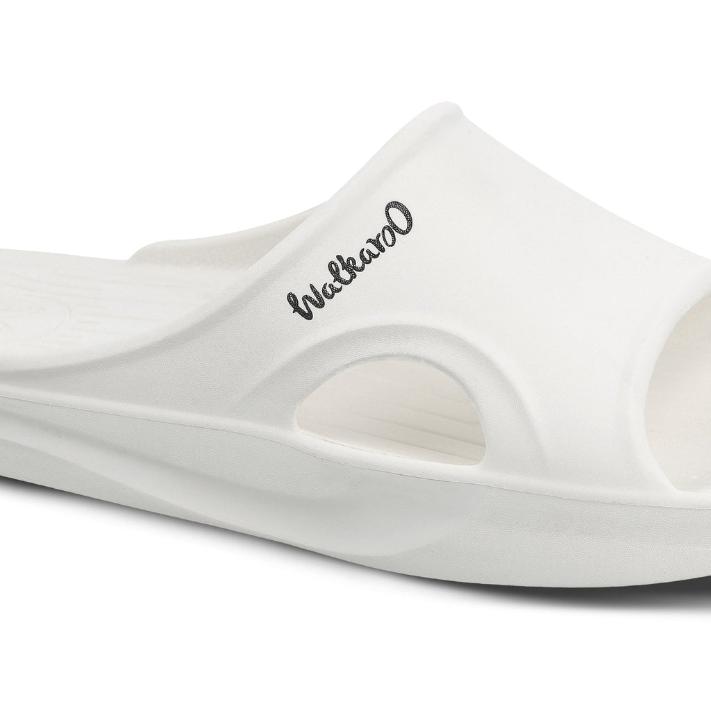 Walkaroo Men Slider - WC4842 White - Walkaroo Footwear