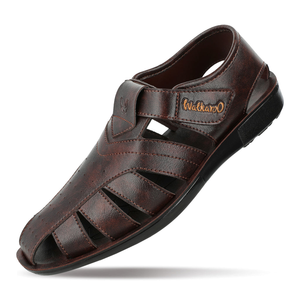 Walkaroo Mens Roman Sandal - WG5751 Brown - Walkaroo Footwear
