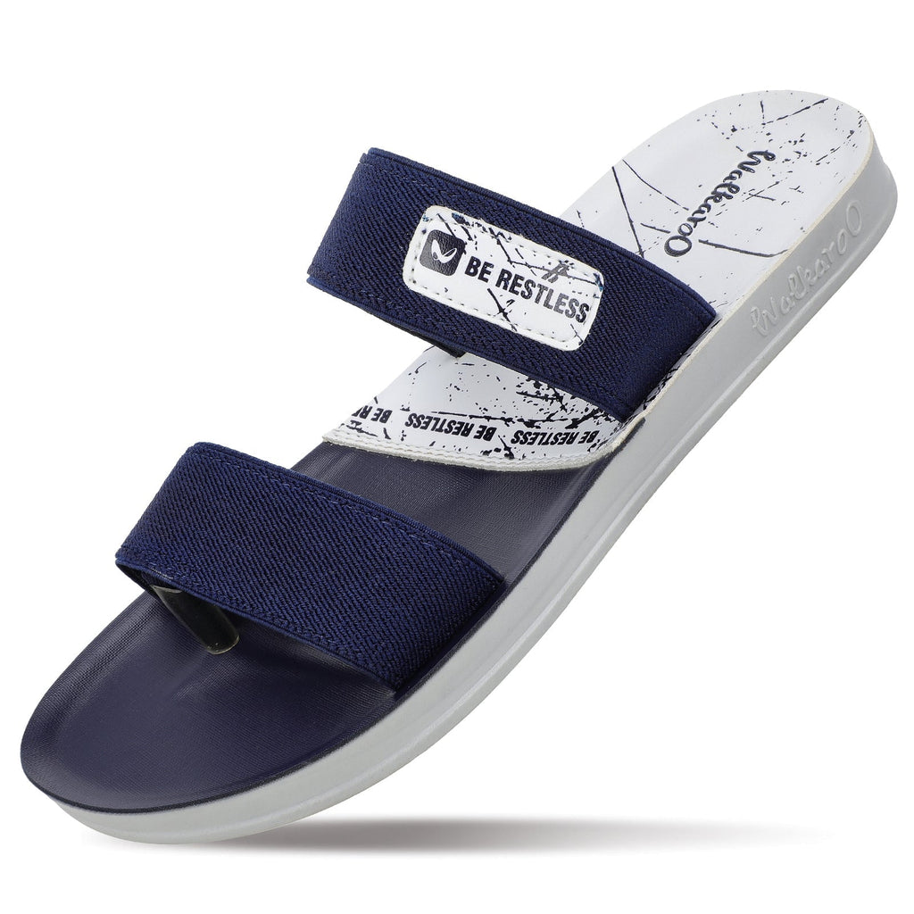 Walkaroo Men Sandals - WG5432 Blue White - Walkaroo Footwear