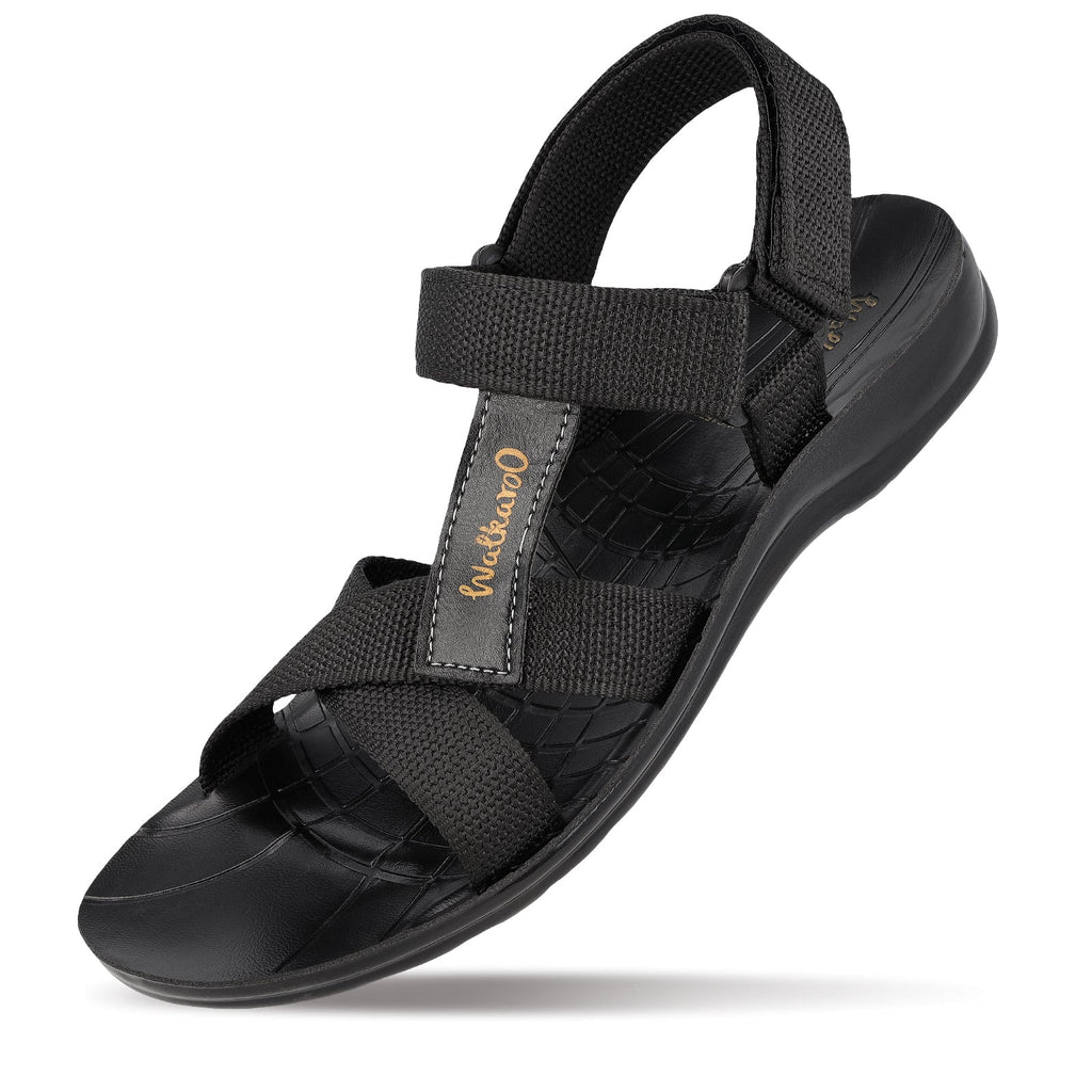 Walkaroo Men Sandals - WG1575 Black - Walkaroo Footwear