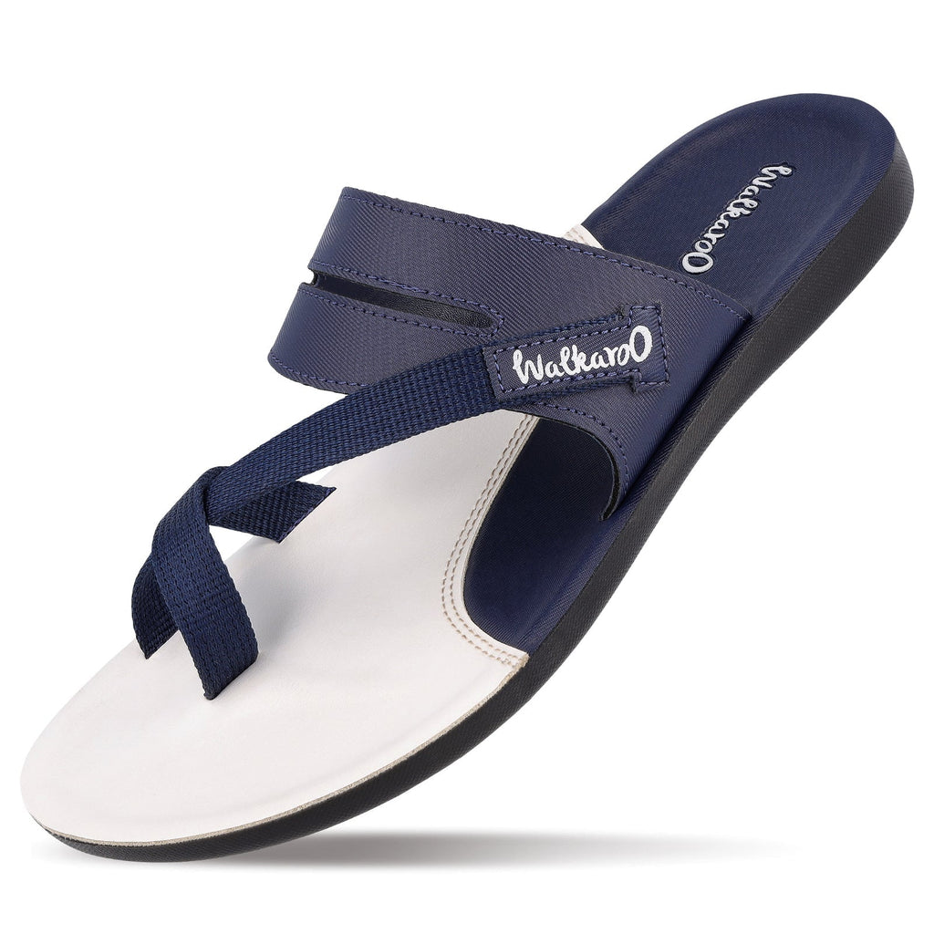 Walkaroo Men Sandal - WG5451 Blue White - Walkaroo Footwear