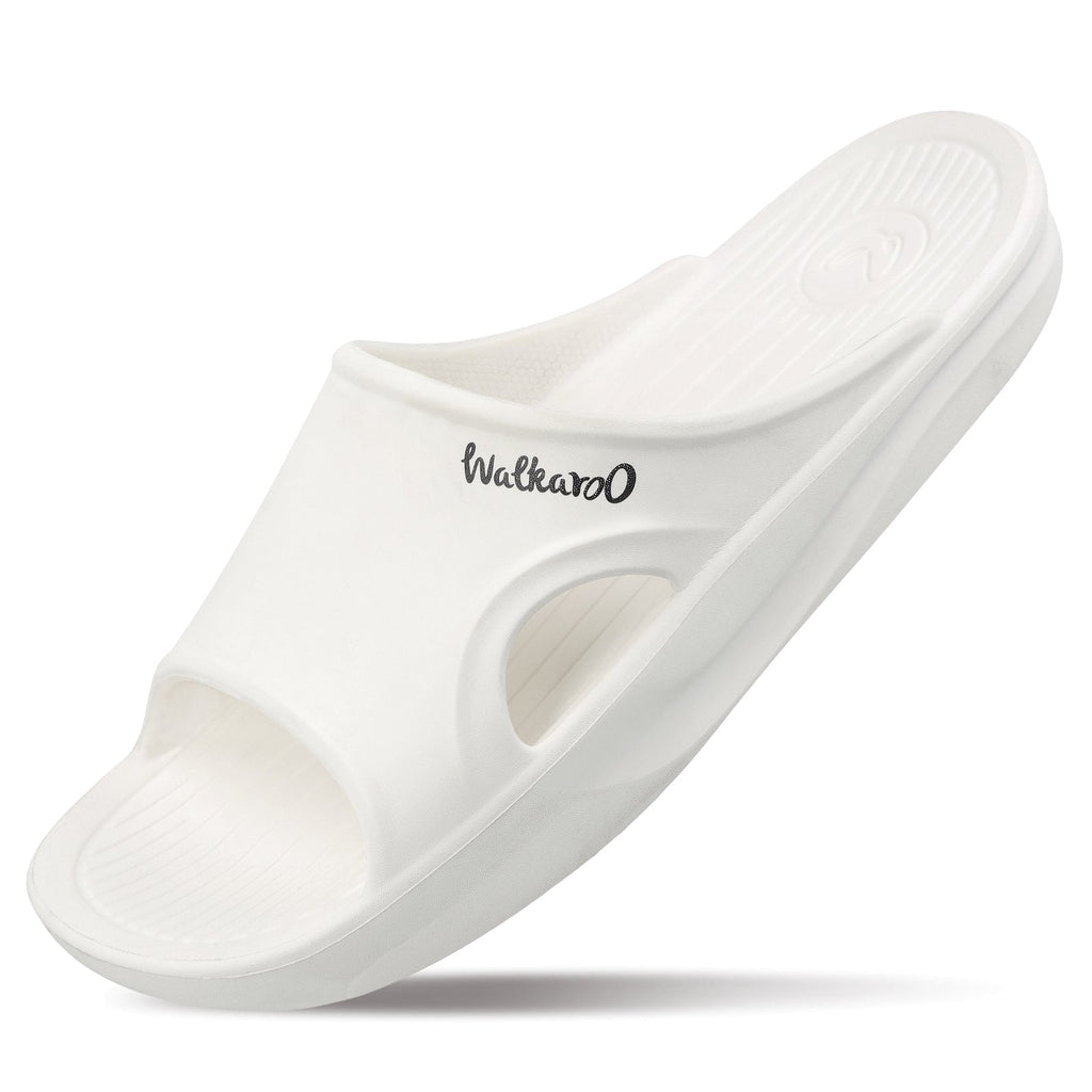 Walkaroo Men Slider - WC4842 White - Walkaroo Footwear