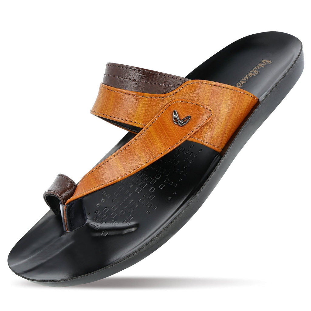 Walkaroo Go Men Toe Ring Slide Sandals - GG8217 Tan - Walkaroo Footwear