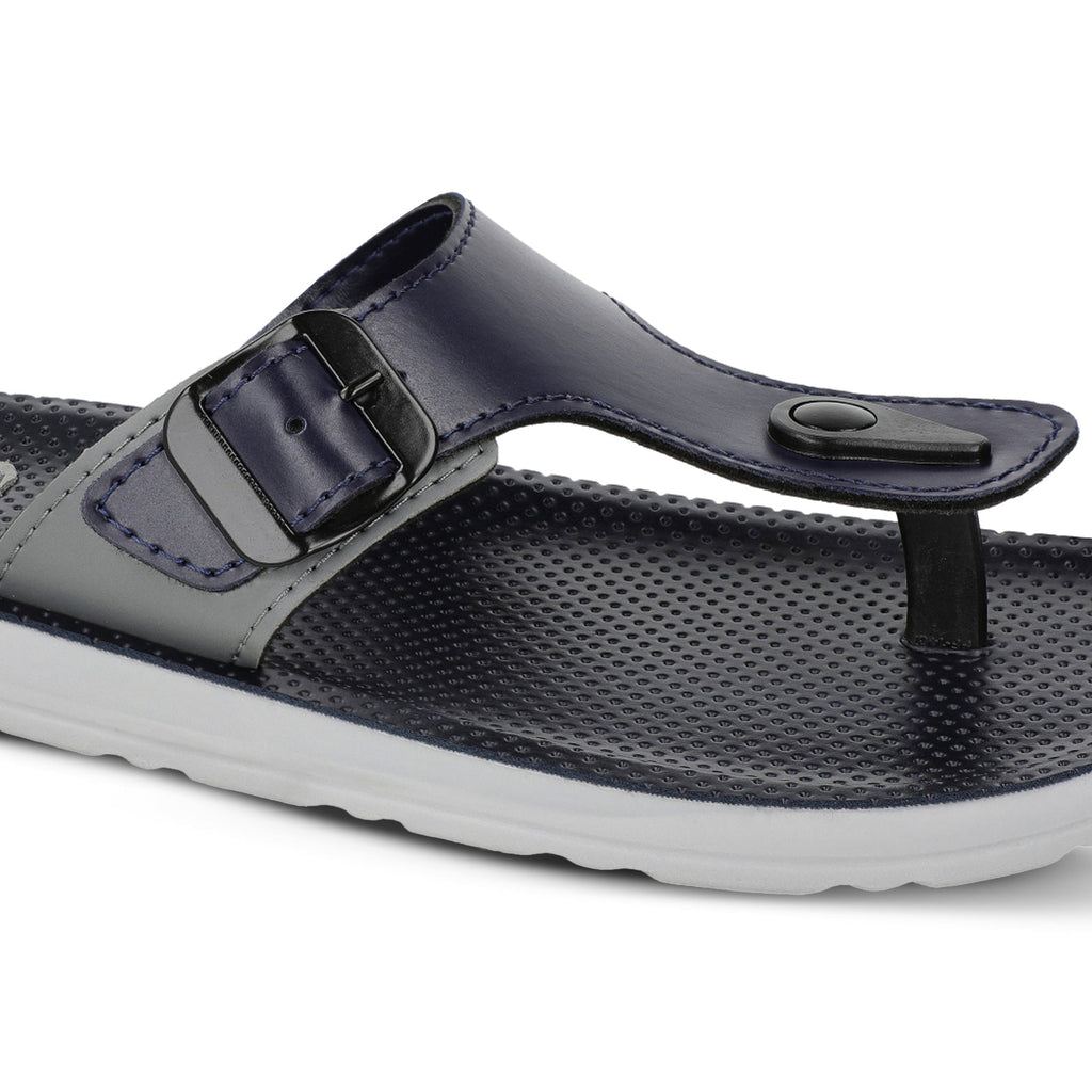 Walkaroo Men Solid Thong Sandals - 13123 Blue Grey - Walkaroo Footwear