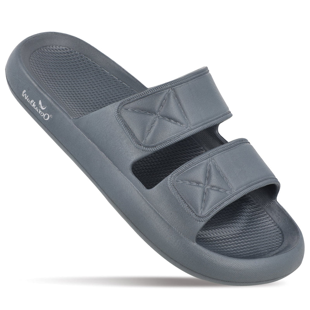 Walkaroo Men Striped Casual Flip-Flop - WC4253 Grey - Walkaroo Footwear