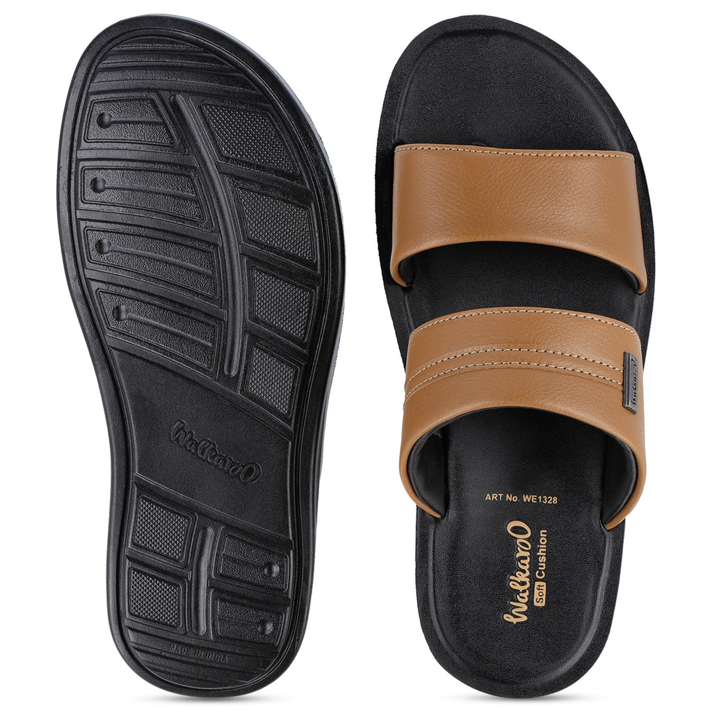 Walkaroo+ Men Sandals - WE1328 Tan - Walkaroo Footwear