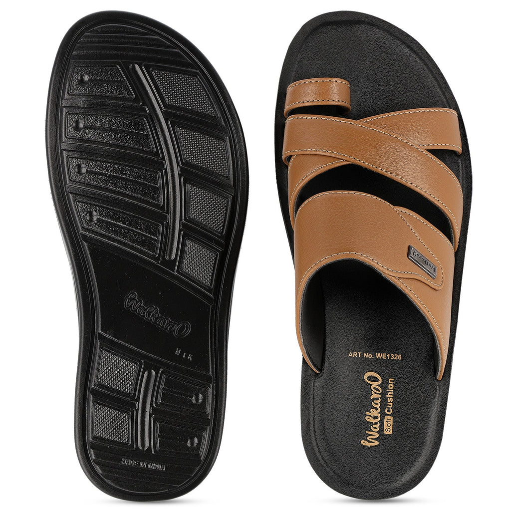 Walkaroo+ Men Sandals - WE1326 Chiku - Walkaroo Footwear