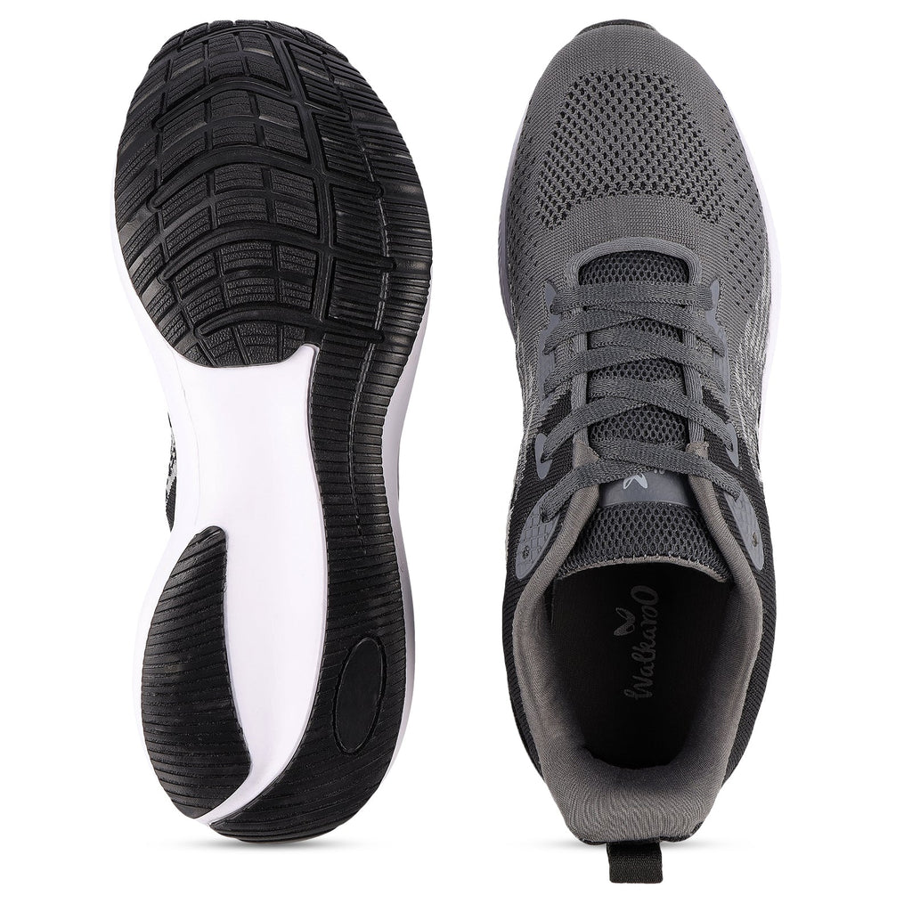 Walkaroo Men walking Shoes - WS9544 Black Grey - Walkaroo Footwear