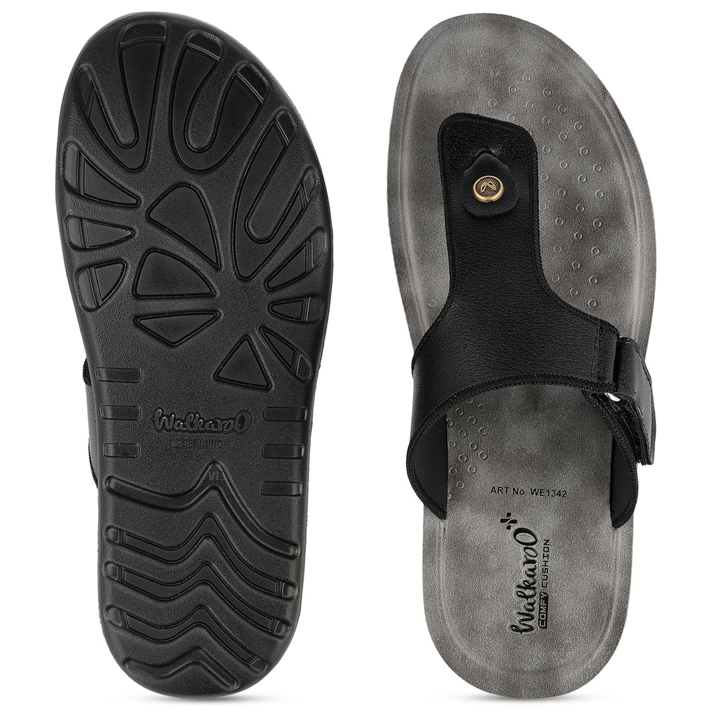 WALKAROO+ MEN SANDALS - WE1342 BLACK - Walkaroo Footwear