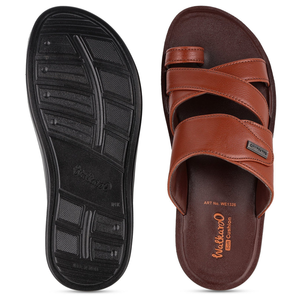 Walkaroo+ Men Sandals - WE1326 B Brown - Walkaroo Footwear