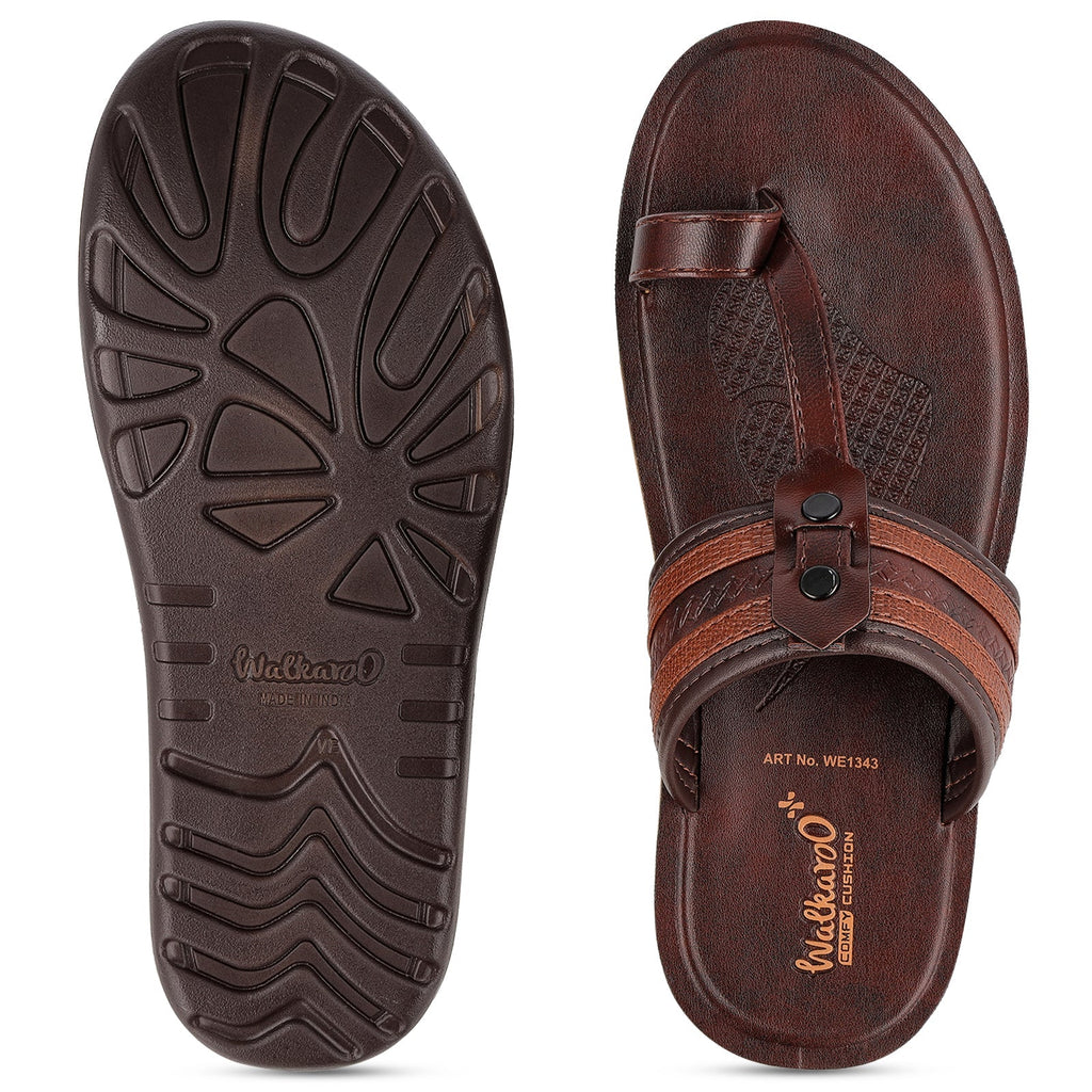 WALKAROO+ MEN SANDALS - WE1343 BROWN - Walkaroo Footwear