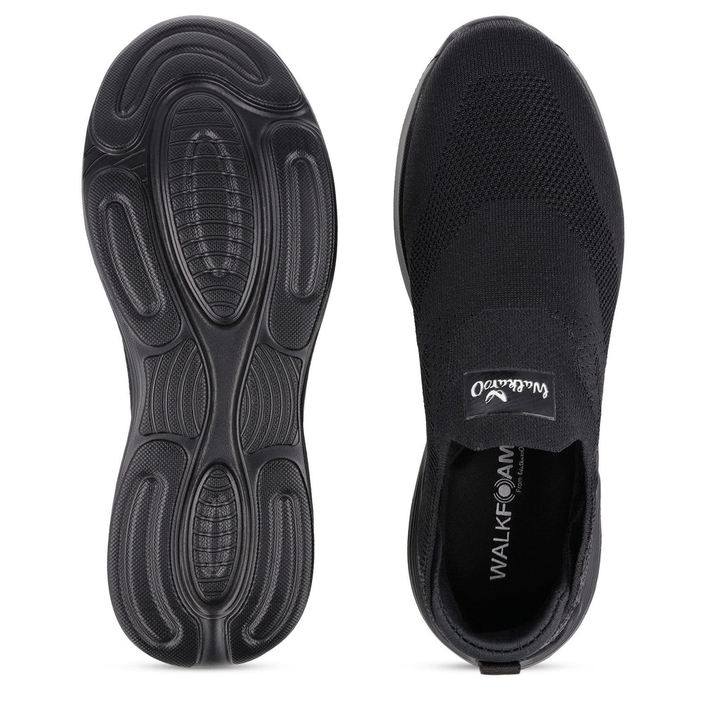 Walkaroo Men Pull-on Belly Shoes - WS9539 Black - Walkaroo Footwear