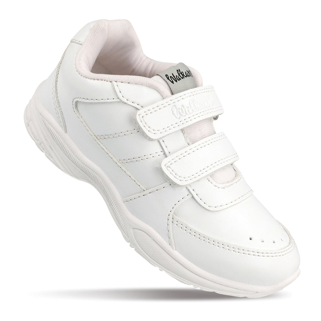 Walkaroo Kids School Shoes - 570 White - Walkaroo Footwear