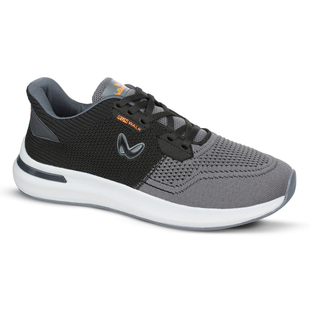 Walkaroo Men Walking Shoes - WS9085 Black Grey - Walkaroo Footwear